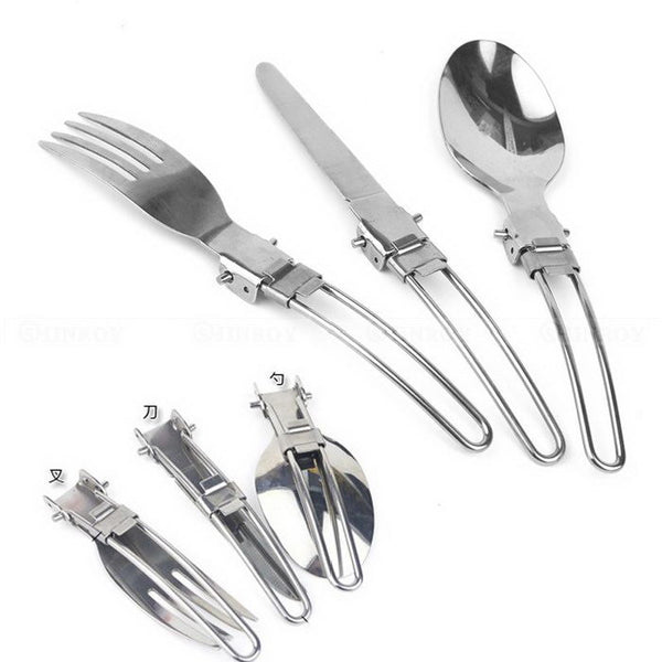 Three-piece Knife Fork Spoon Picnic Tableware Stainless Steel